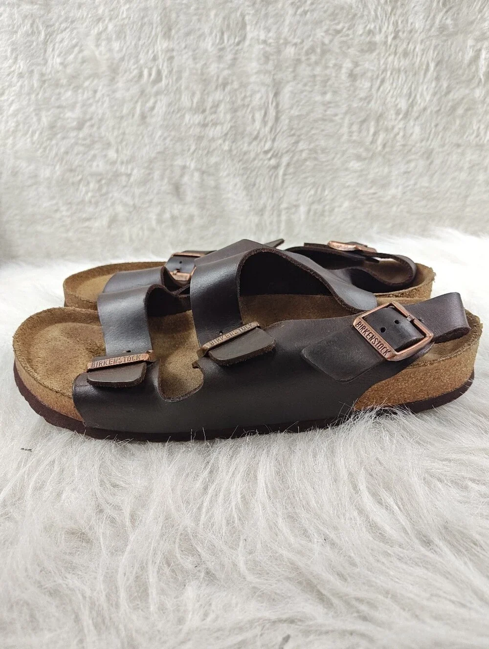Birkenstock Milano Sandals Men's Brown Leather Sling Back - EU 43 (US 10